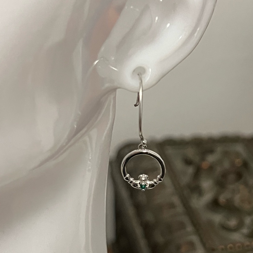 Sterling silver earrings tiny gem - Picture 5 of 7
